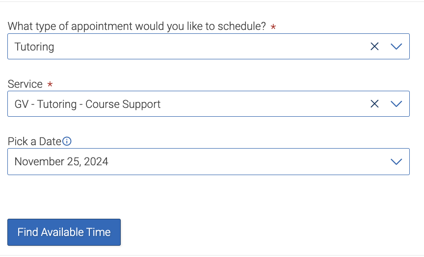 How to make an appointment with Tutoring image